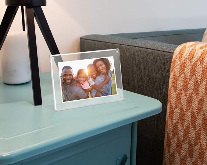 Isaac Jacobs 4x6 Clear Acrylic Magnetic Picture Frame with Two-Way Easel | Plain Acrylic Picture Frame, Magnetic Photo Frame, Made for Tabletop Display - Image 7
