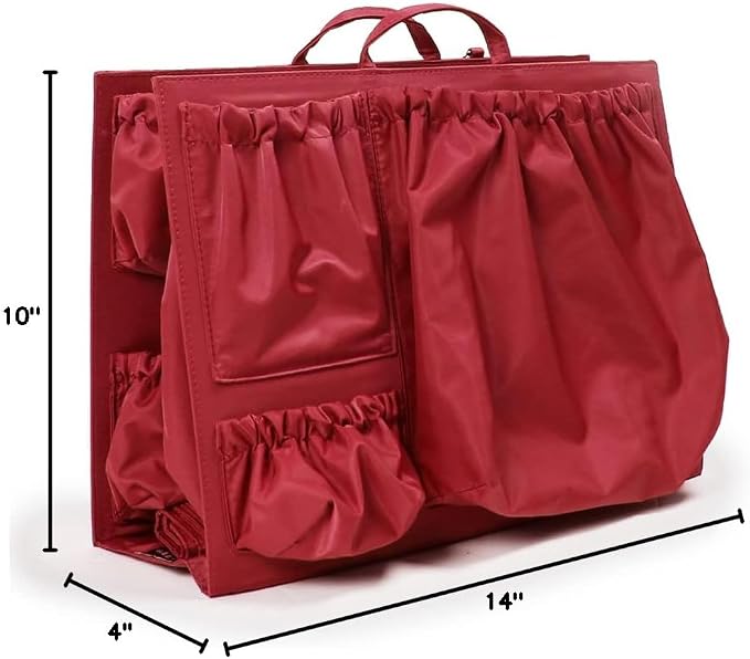Original Bag Organizer (14" L x 10" H) - 11 Pocket Tote Insert - For Travel, Work, Baby and More (Original Red) - Image 5