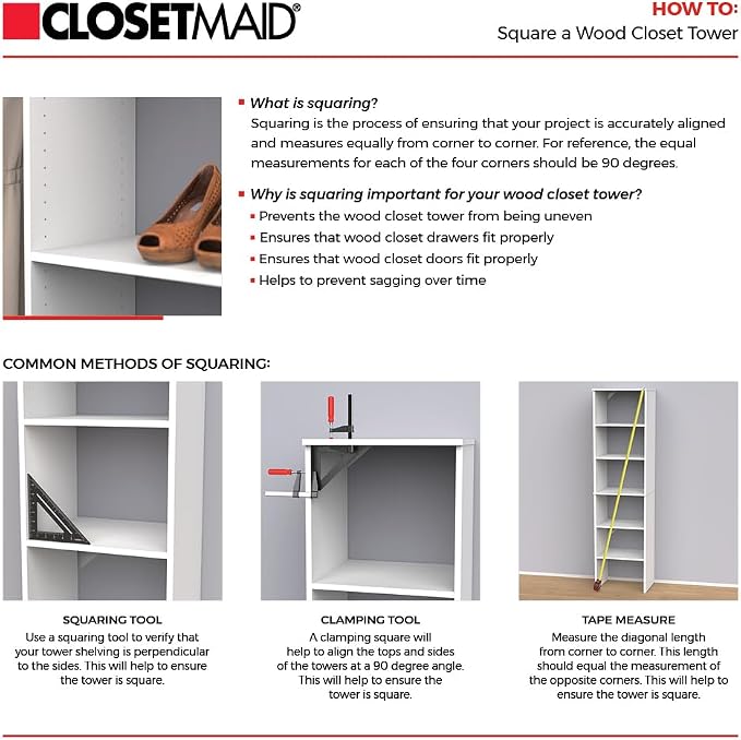 ClosetMaid SuiteSymphony Wood Closet System Starter Kit with Tower and 3 Hang Rods, Adjustable and Customizable, For Walk-In and Reach-In Closets, Fits Spaces 4 – 9 ft. Wide, Graphite Grey - Image 11