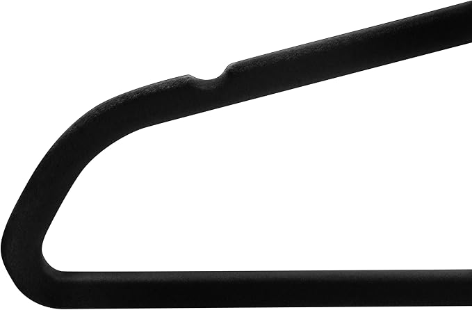 Simplify 100 Pack Kids Velvet Hangers | Slim | Non-Slip Design | Space Saving | Childrens Clothes | Shirts | Pants | Dresses | Baby Nursery | Closet Storage & Organization | Black - Image 8
