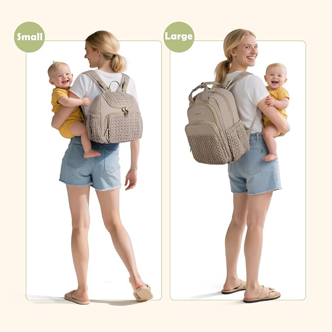 mommore Diaper Bag Backpack, Large Travel Baby Bag for Daily Essentials | Stylish Diaper Backpack for Toddler, Insulated Pockets, Changing Pad & Stroller Straps for Outdoor Trip - Image 7