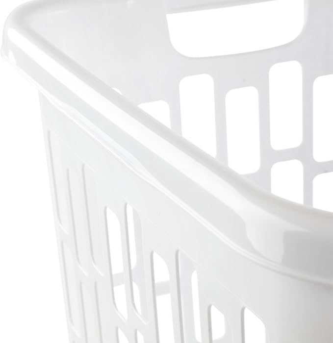 Sterilite Easy Carry Laundry Hamper, Ventilation Holes and Handles to Carry Clothes Between the Laundry Room and Bedroom, Plastic, White, 4-Pack - Image 9