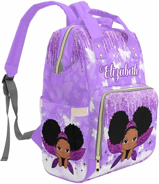 MyPupSocks Diaper Bag Personalized with Name, Multifunction Custom Diaper Bag Nursing Baby Bags Nappy Bag for Baby Girl Boy, Large Capacity Shoulder Bag Casual Daypack Travel Backpack for Mom - Image 5