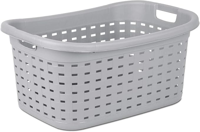 Sterilite Cement Gray Durable Weave Laundry Basket with Wicker Pattern (12 Pack) - Image 4