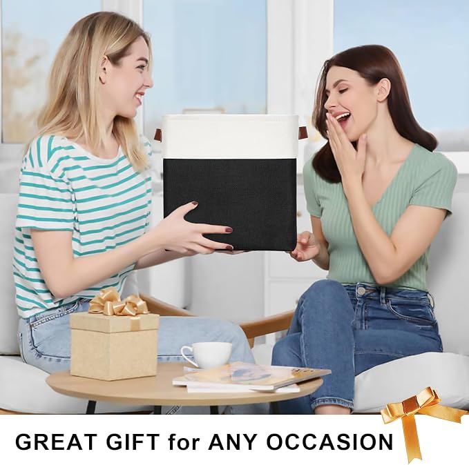 Collapsible Fabric Storage Cubes 11x11 Cube Storage Bins, 4 Pack Closet Baskets Box with Handles for Organizing, Shelf, Toys, Clothes, Home, Office, Nursery (Black&White) - Image 7