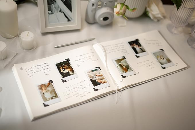 Personalized Guest Book - 11.5" x 8.5" Premium Custom Guest Signing Book with Bookmark and Blank Pages for Wedding Reception Table Decoration Engagement Birthday Party Event, Charcoal - Image 6