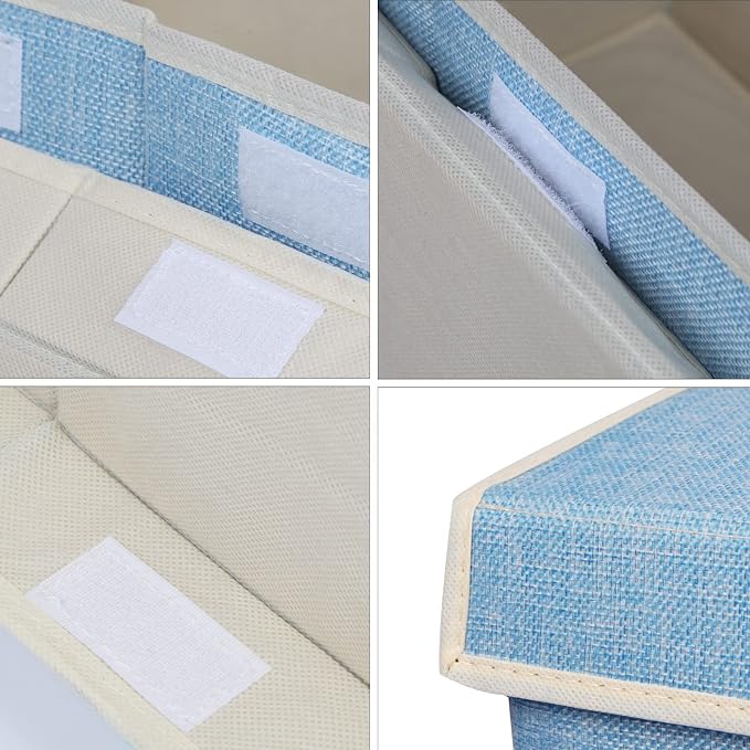 Large Toy Box Chest Storage with Flip-Top Lid, Kids Toy Storage Bin Boxes | Toy Chest with Rivets Handles for Kids, Boys, Girls, Nursery, Playroom, Living Room, Bedroom, 25"x 13" x 16" (Linen Blue) - Image 7