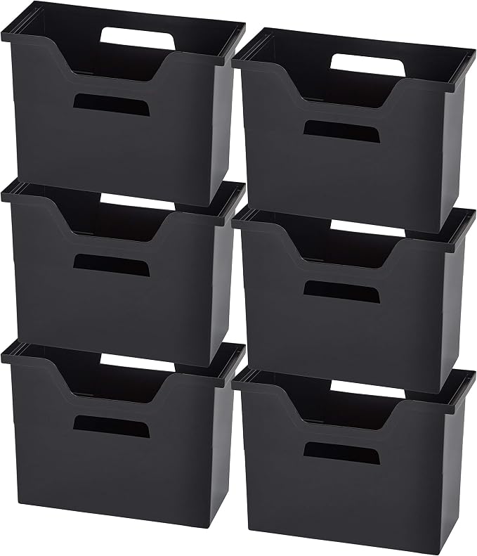 IRIS USA 6-Pack Medium Desktop File Box with Open Lid, Black | Organize classroom papers, lesson plans and supplies with portable storage for teachers, schools and educators - Image 11