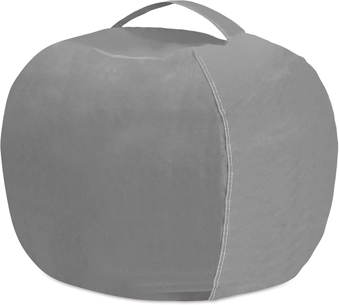 Posh Stuffable Kids Stuffed Animal Storage Bean Bag Chair Cover - Childrens Toy Organizer, Large 38" - Solid Gray - Image 7