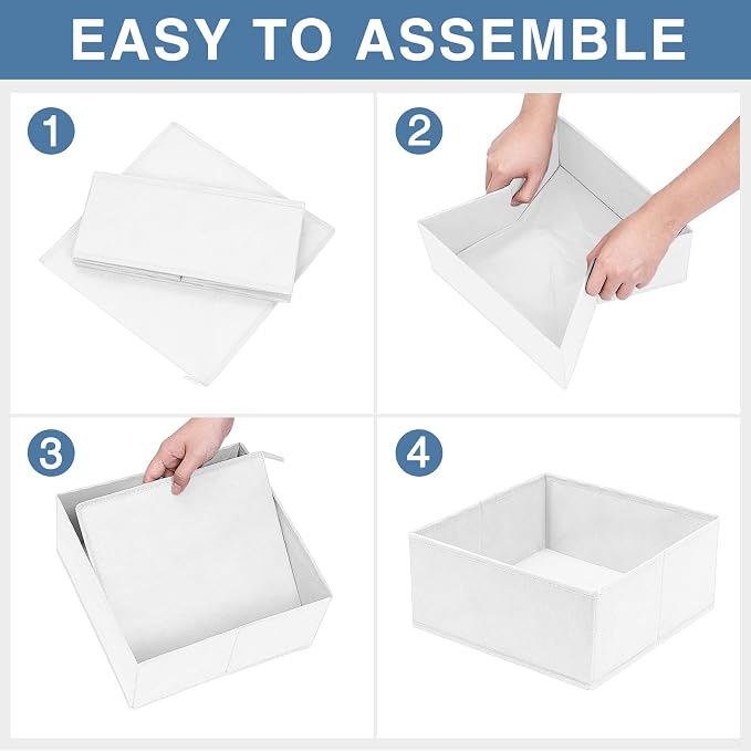 Drawer Organizer Clothes, 24 Pack Dresser Organizer Bins for Nursery Bedroom, Closet Organization and Storage Dividers for Clothing, Baby Clothes, Underwears, Socks (White) - Image 7