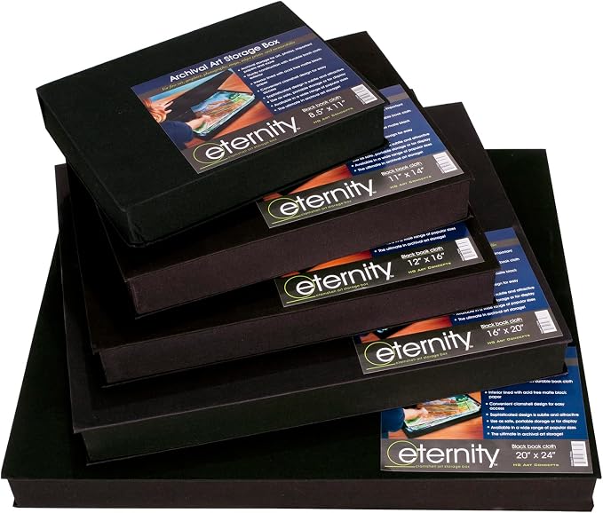 HG Art Concepts Eternity Archival Clamshell Photo Storage Box, Black - 16"x20", 2 Pack - For Storing Artwork, Photos & Documents, Deluxe Acid-Free, Sturdy & Lined With Archive-Quality Paper - Image 7
