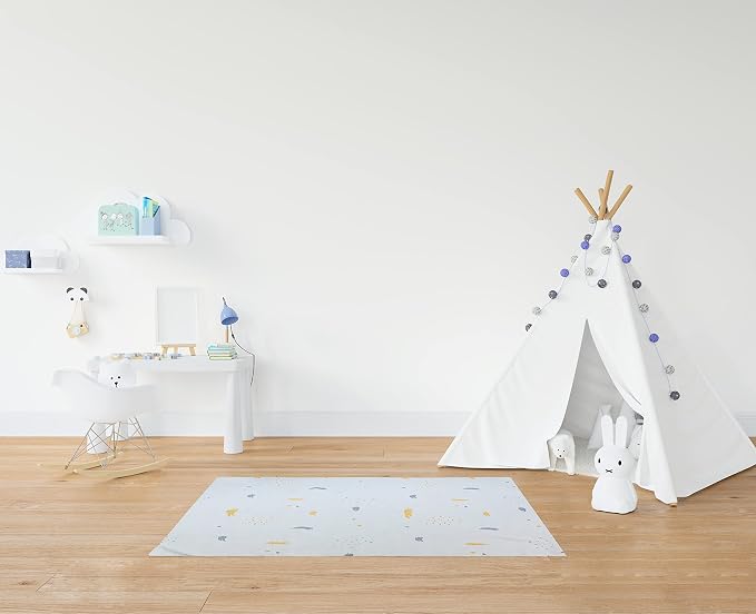Oribel Splat Mat| 51''x51''| Baby Splat Mat for Under High Chair| Easy to Clean Mat| Non-Slip Play Mat| Stain & Water- Resistant| Machine Washable Spill Mat - Image 5