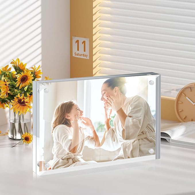 4x6 Acrylic Picture Frames 24 Pack, Clear Double Sided Photo Frames | Magnetic Photo Frames 20mm Thicker Desktop Display Frame Wedding Table Numbers for Bedroom Home Office - Image 7