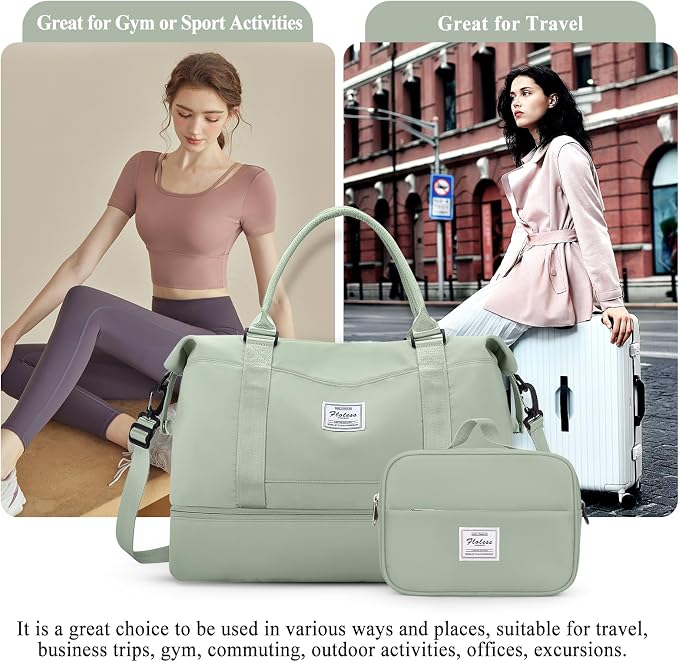 Weekender Bags for Women, Personal Item Travel Bag with Shoes Compartment | Overnight Travel Duffel Bag with Toiletry Bag, Airplane Friendly Carry-On Bag - Image 9