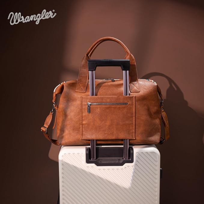 Wrangler Duffel Bag for Women Large Travel Weekender Bag Designer Aztec Carry On Bags, Beige - Image 6