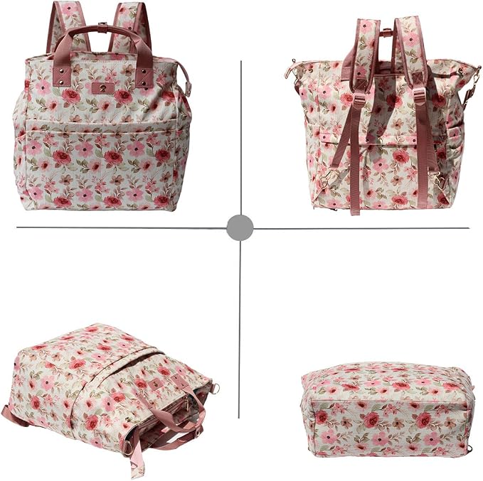 Diaper Tote Bag Totepack Backpack Crossbody Bag 3 in 1 for Women Laptop Backpack Multifunctional with Insulated Pockets - Image 7