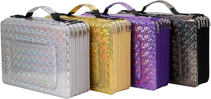 Large Capacity Colored Pencil Case - 600 Individual Slots PU leather with Zipper Closure Portable Organizer for Watercolor Pencils Ideal for Artists(Black) - Image 7