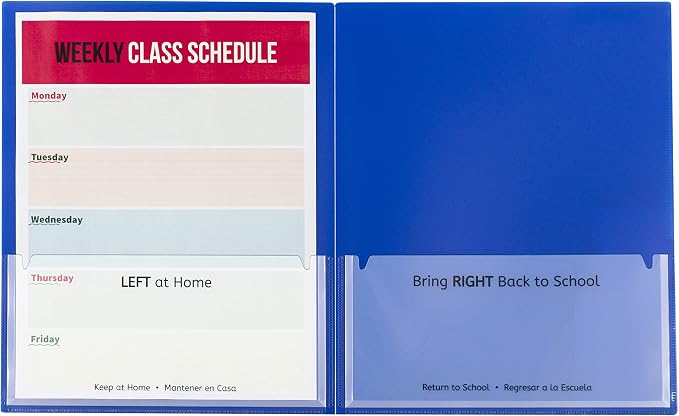 C-Line Classroom Connector School-to-Home Folders, Blue, 10 per Box (32505) - Image 3
