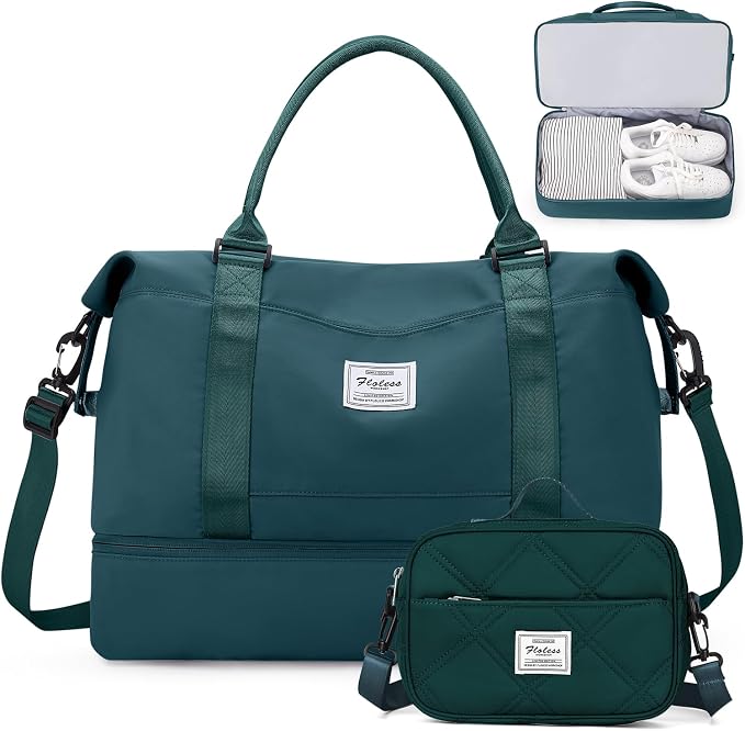 Weekender Bags for Women, Personal Item Travel Bag with Shoes Compartment | Overnight Travel Duffel Bag with Quilted Toiletry Bag, Airplane Friendly Carry-On Bag - Image 9