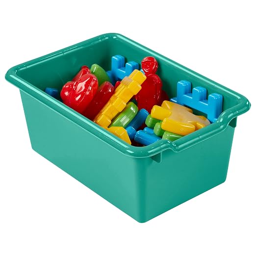 ECR4Kids Scoop Front Storage Bin, Multipurpose Organization, Emerald, 15-Piece - Image 10