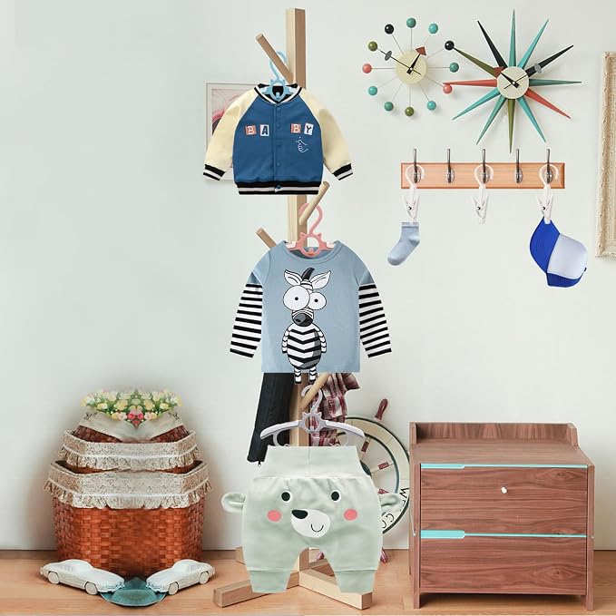 Baby Nursery Closet Hangers,30Pack Space Saving Kids Hanger Grey | Non-Slip Toddler Clothes Hangers,11-14" Adjustable Plastic Infant Hangers for Girl Boy Toddler Kids Child. - Image 6