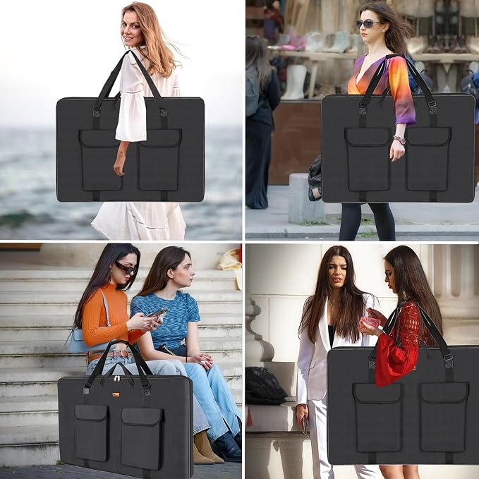 TreochtFUN Hard Side Art Portfolio Bag 24 X 36, Upgrade With Metal Frame | Heavy Duty Art Carrying Rigid Case,Sturdy Fabric For Artwork, Advertising,Canvas,Boards,Screen Monitors & Displays (Black) - Image 8