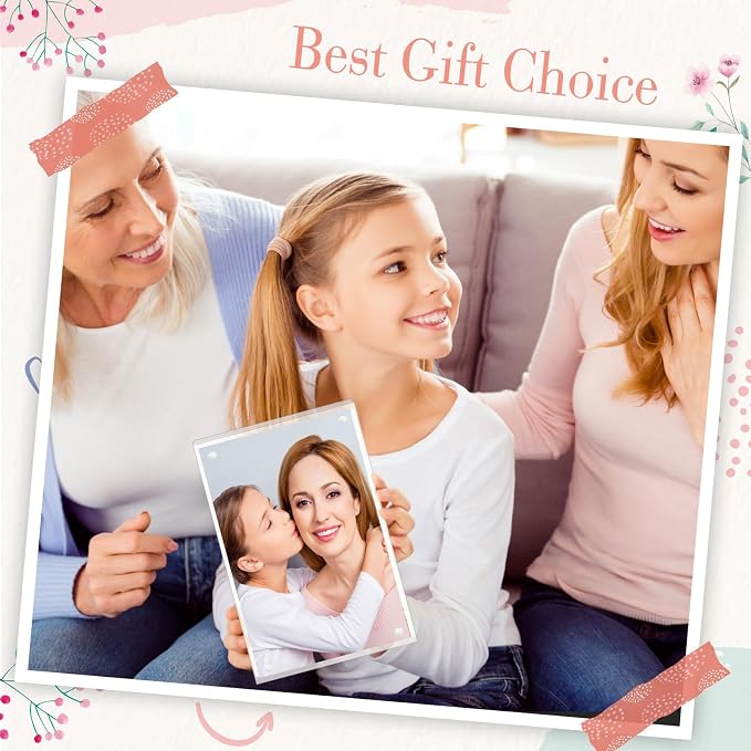 Handepo 40 Pack 4 x 6 Acrylic Picture Frames Bulk Clear Acrylic Magnetic Photo Frames 20mm Thick Double Sided Frameless Freestanding Display for Photos Cards Bedroom Living Room Home Office - Image 7