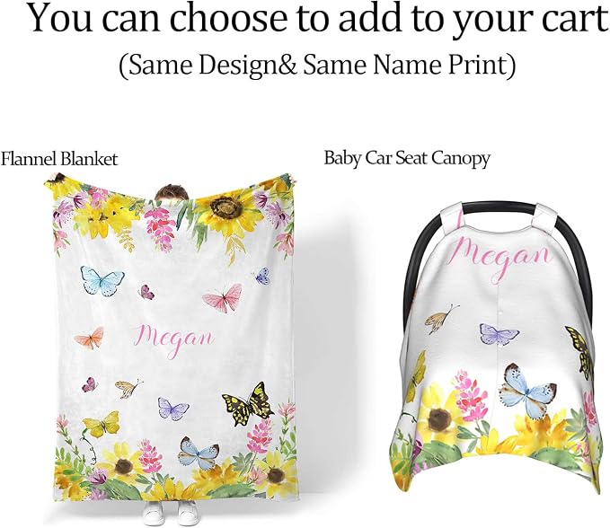 Customized Sunflower Butterfly Diaper Bag for Boys Girls Baby, Personalized Mommy Daypack with Name, Nylon Waterproof Backpack for Travel, Custom Gift for Women - Image 6