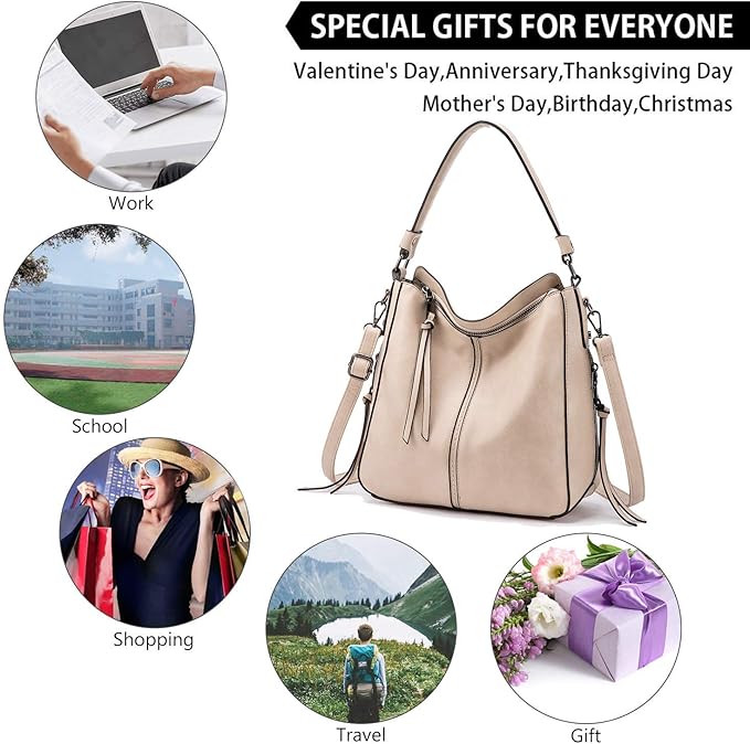 Hobo Crossbody Bag for Women, Designer Shoulder Purse Handbags - Image 6