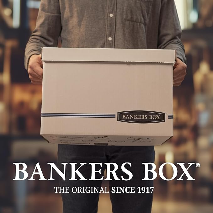 Bankers Box 12-Pack Medium-Duty File Storage Boxes, Letter/Legal, FastFold | Speed through filing with FastFold setup, sturdy stacking, reinforced handles, and dependable document protection. - Image 9