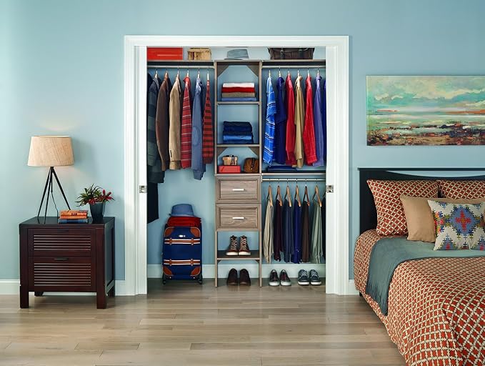 ClosetMaid SuiteSymphony Closet Organizer with Shelves and 2 Drawers, 16-Inch-Natural Gray - Image 11