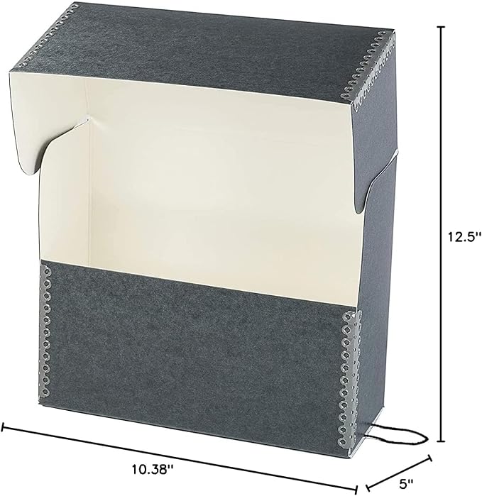 Lineco Archival Document Storage Box, Gray, 12.5" x 10.5" x 5" | Letter-Sized, Metal Edge, Acid-Free Boxboard Case, Organize Files, Prints, Photos, Pack of 2 - Image 7