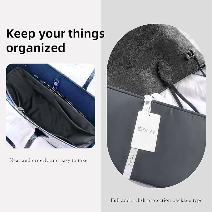 DGAZ Purse Organizer Insert Fits Neverfull-Mini/PM/MM/GM Bags,Silk Bag Organizer,Luxury Handbag & Tote Shaper(MM, Grismeyer) | Soft and Lightweight,Perfect Fit,Multi-pocket Storage,Bag Protector,Luxury Bag Care,Handmade,for Smooth Bag Organizer - Image 8