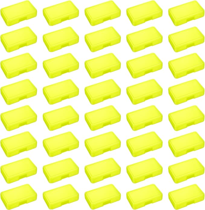 Zhehao 40 Pack Plastic Pencil Box Bulk, Hard Case for Kids,Yellow | Clear Lid Cases for School Supplies, 3 Compartment Organizer, Hard Plastic Utility Holder with Pens Brushes, Classroom Use - Image 8