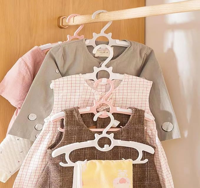Baby Nursery Closet Hangers,30Pack Space Saving Kids Hange White | Non-Slip Toddler Clothes Hangers,11-14" Adjustable Plastic Infant Hangers for Girl Boy Toddler Kids Child. - Image 6