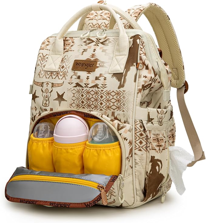 Montana West Wrangler Diaper Bag Backpack Aztec Callie Bag Travel Backpack Purses Western Multi-Function Baby Bags for Mom - Image 8