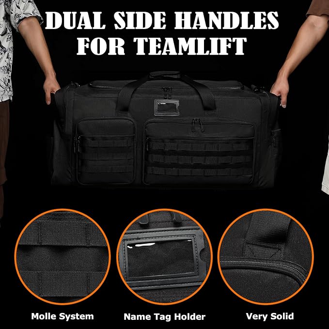 130L Extra Large Duffle Bag for Men, Heavy Duty Large Duffle Bag for Travel | Shoe Compartment, XL Sports Gym Equipment Bag for Hockey Football Baseball Basketball & More - Image 6