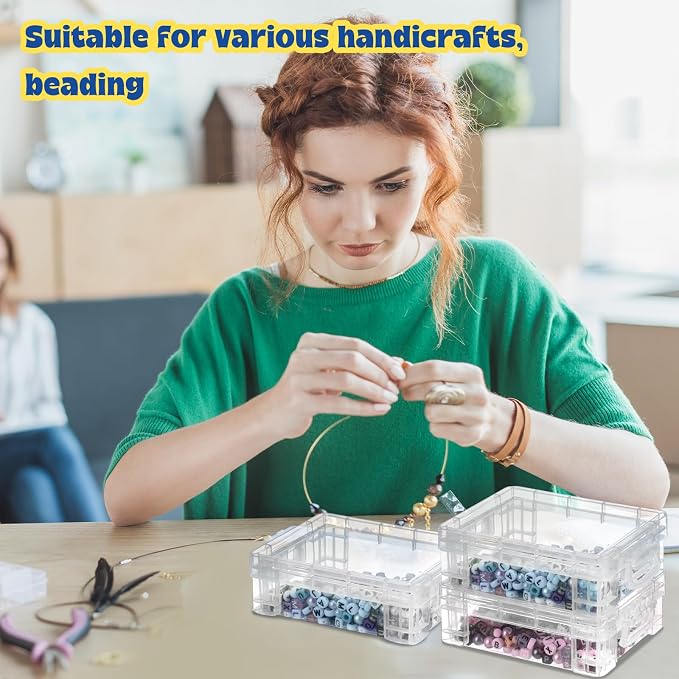 Suzile 40 Pcs Plastic Crayon Boxes Holds 24 Crayon with Snap Lid Storage Container Clear Stackable Case for School Office Classroom Supplies Pen Pencil Craft(Clear) - Image 7