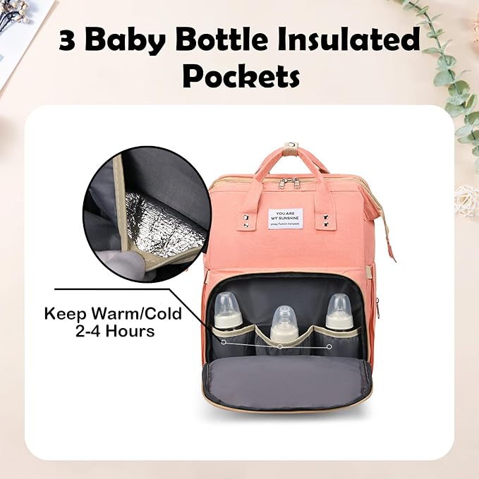 Personalized 3 in 1 Diaper Bag Backpack with Changing Station, Multifunctional Large Baby Diaper Bags for Boys & Girls Portable, Custom Lightweight Changing Bag, Newborn Baby Essential Gifts - Image 8