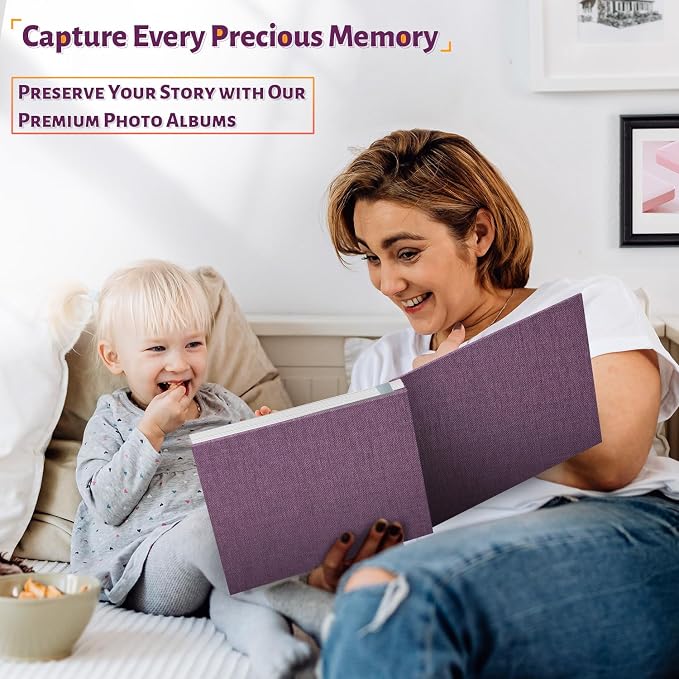 Artfeel Photo Album Self Adhesive Scrapbook,60 Pages Large Photo Book for 4x6,5x7,8x10 Pictures,DIY Album for Baby Wedding Family Travel Birthday,with Metallic Pen and Scraper - Image 6