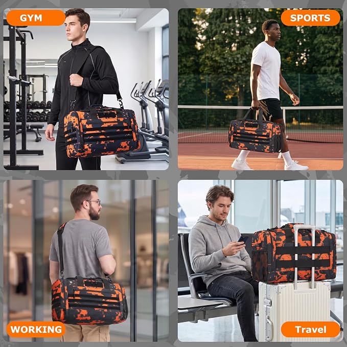 45L Large Duffle Bag for Men & Women - Military Tactical Gym Bag for Travel | Weekender Large Sports Bag with Dividers for Hockey Football Baseball Soccer Basketball & Team Training - Image 7