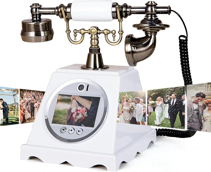 RetroVox Video & Audio Guest Book Wedding Phone Guestbook Creative Easy to Use & Fun Engagements Anniversaries Baby Showers Graduation (B White) by ChooseaFunAudioGuestbookforYourEvent