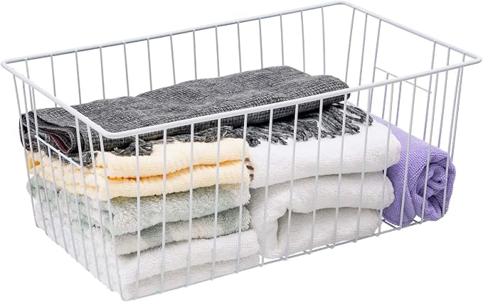 Upright Freezer Organizer Bins, Freezer Baskets for 16, 17, 21 cu.ft Standup Freezer, Wire Storage Baskets with Built-in Handles for Frozen Foods, Snacks, Vegetables, Fruits and More, Set of 4 , White - Image 9
