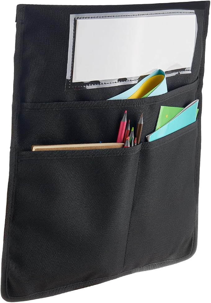 VEVOR Chair Pockets for Classroom, 24 Pack, 14 x 15 Inches Chairback Buddy Pocket with Name Tag, Back of Chair Organizer for Kids in Classroom, Kindergarten, School, and Home, Black - Image 9