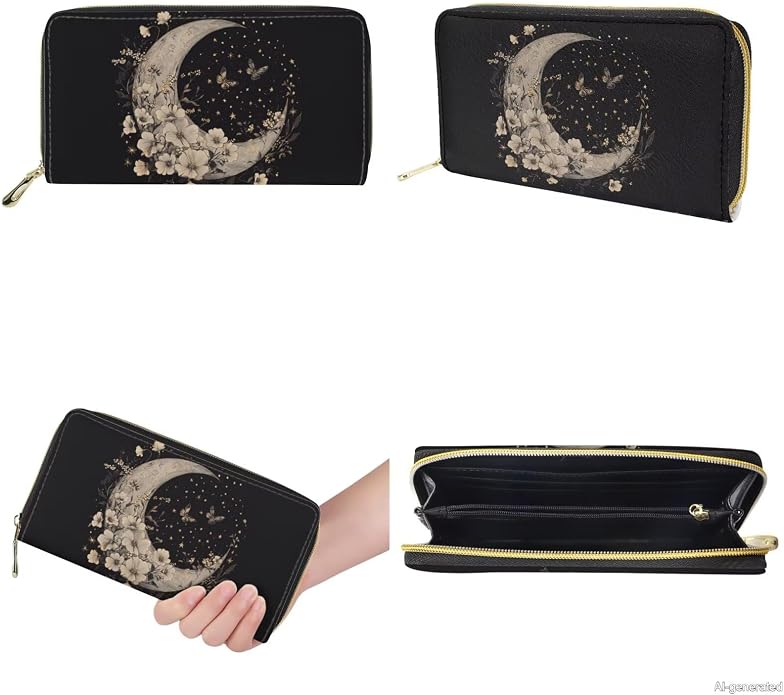 GIFTPUZZ Women Top Handle Bags Handbags with Zipper Leather Wallet Cash Card Phone Holder and Makeup Bag Set 3pcs - Image 8