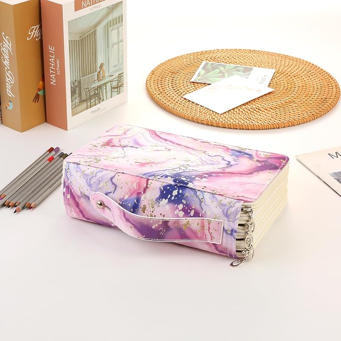 200 Slots Colored Pencil Case Organizer, 4 Layer Bag | Twill Oxford fabric,203 elastic loops,detachable handle,for travel, home storage,drawing tools,creative gifts - Image 5