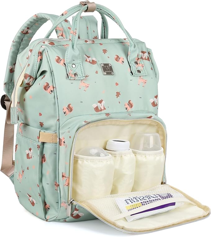 Diaper Bags Backpack for Mom Dad Baby Care Bag Maternity Nappy Bags for Boys Girls Large Green Pañaleras para bebe Baby Changing Bag Large Capacity Waterproof Multifunction Travel Backpack - Image 8