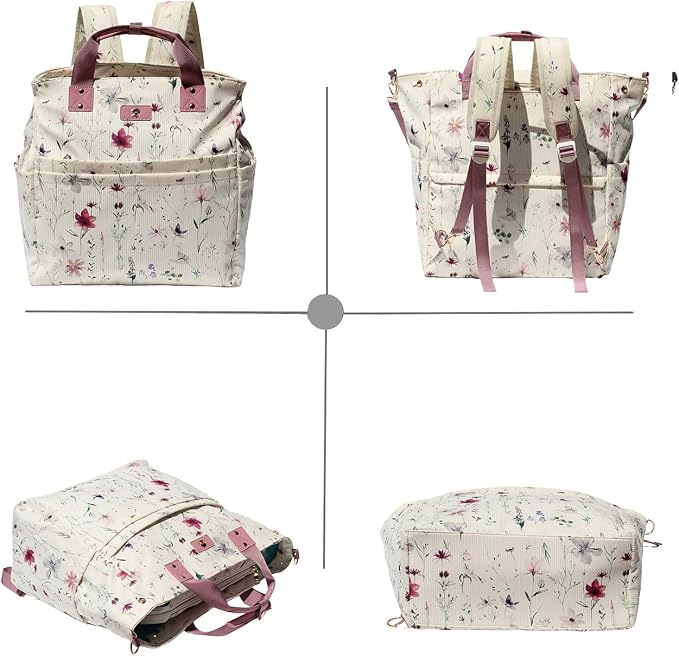 Diaper Tote Bag Totepack Backpack Crossbody Bag 3 in 1 for Women Laptop Backpack Multifunctional with Insulated Pockets - Image 7