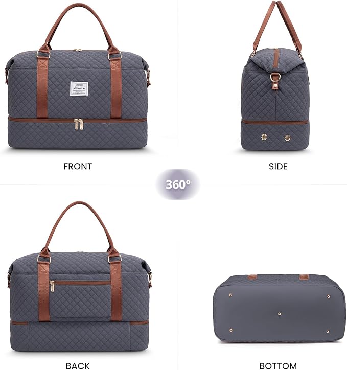 LOVEVOOK Travel Duffle Bag,Weekender Bags for Women with Shoe Compartment,Carry on Overnight Bag with Toiletry Bag,Gym Duffel Bag with Wet Pocket, Hospital Bags for Labor and Delivery - Image 8