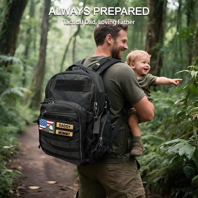 MIRACOL Military Diaper Bag for Dad: Tactical Design with Changing Pad & Daddy Patches - Pride Solution for Veteran Fathers in Baby Outings - Image 8